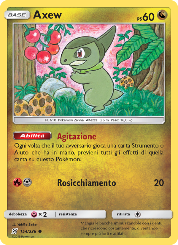 Axew 154/258 — Unified Minds (Italian Pokémon TCG card)