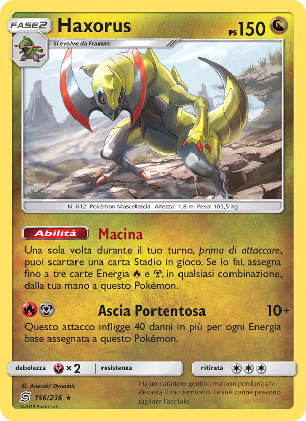Haxorus 156/258 — Unified Minds (Italian Pokémon TCG card)
