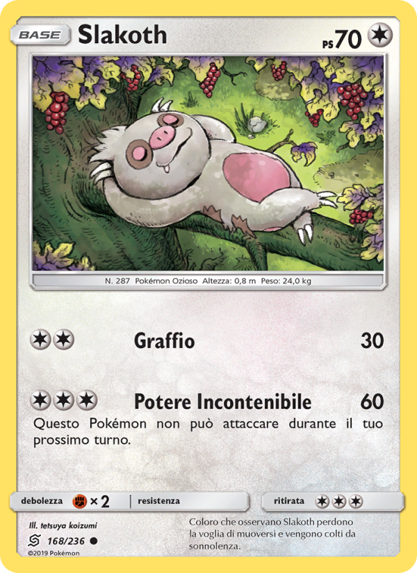 Slakoth 168/258 — Unified Minds (Italian Pokémon TCG card)