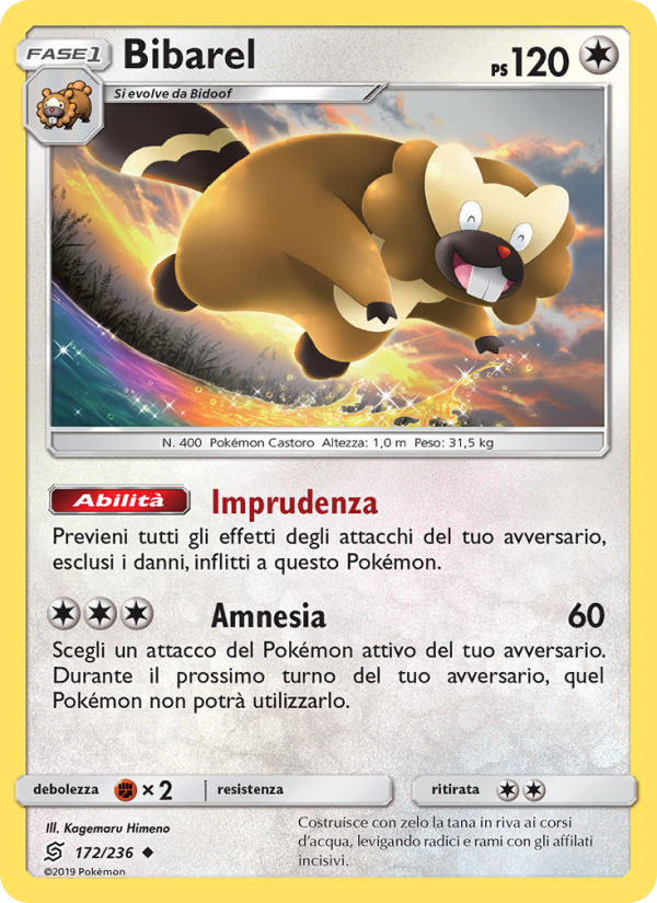Bibarel 172/258 — Unified Minds (Italian Pokémon TCG card)