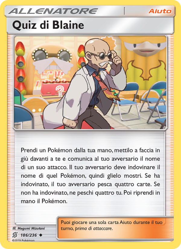 Quiz di Blaine 186/258 — Unified Minds (Italian Pokémon TCG card)