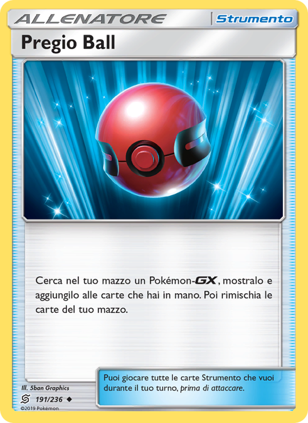 Pregio Ball 191/258 — Unified Minds (Italian Pokémon TCG card)