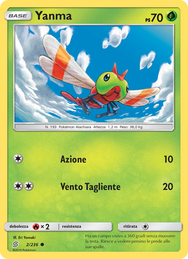 Yanma 002/258 — Unified Minds (Italian Pokémon TCG card)