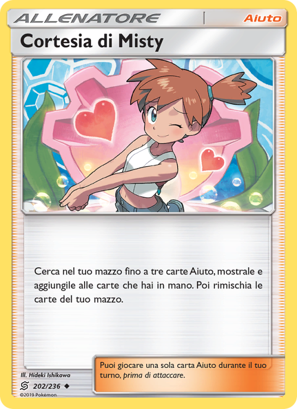Cortesia di Misty 202/258 — Unified Minds (Italian Pokémon TCG card)