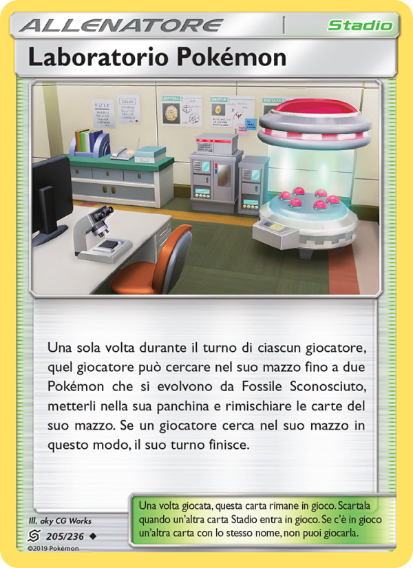 Laboratorio Pokémon 205/258 — Unified Minds (Italian Pokémon TCG card)
