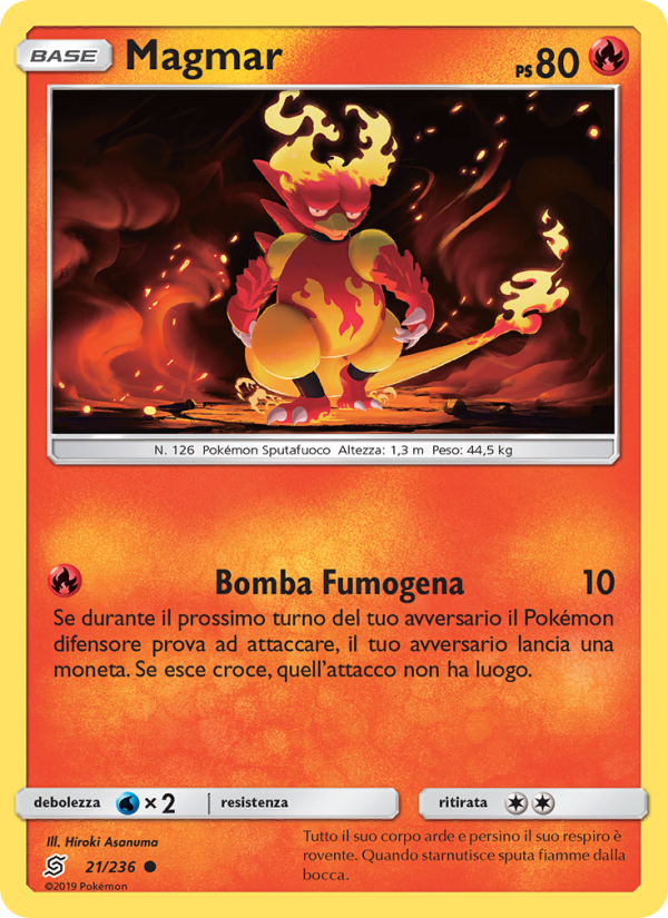 Magmar 021/258 — Unified Minds (Italian Pokémon TCG card)