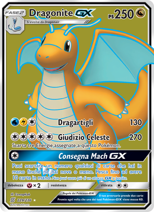 Dragonite GX 229/258 — Unified Minds (Italian Pokémon TCG card)