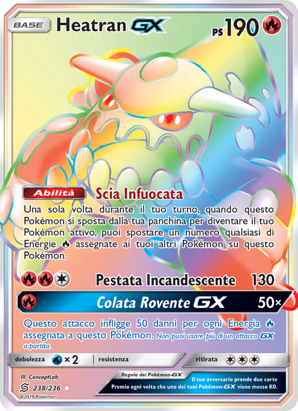 Heatran GX 238/258 — Unified Minds (Italian Pokémon TCG card)