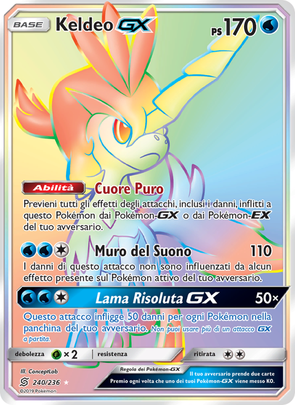Keldeo GX 240/258 — Unified Minds (Italian Pokémon TCG card)