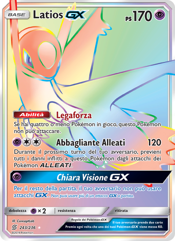 Latios GX 243/258 — Unified Minds (Italian Pokémon TCG card)