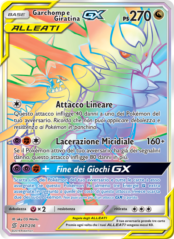 Garchomp e Giratina GX 247/258 — Unified Minds (Italian Pokémon TCG card)