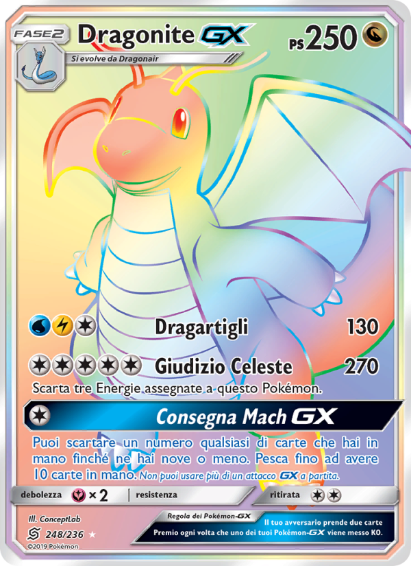 Dragonite GX 248/258 — Unified Minds (Italian Pokémon TCG card)