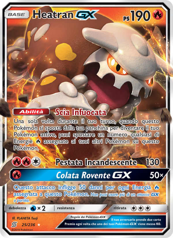 Heatran GX 025/258 — Unified Minds (Italian Pokémon TCG card)