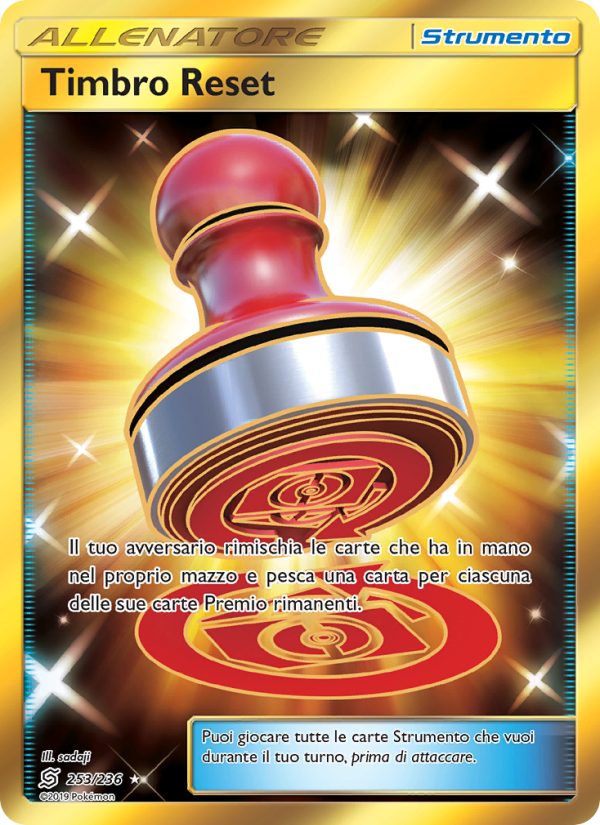 Timbro Reset 253/258 — Unified Minds (Italian Pokémon TCG card)