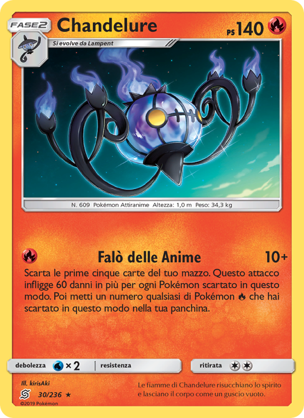 Chandelure 030/258 — Unified Minds (Italian Pokémon TCG card)