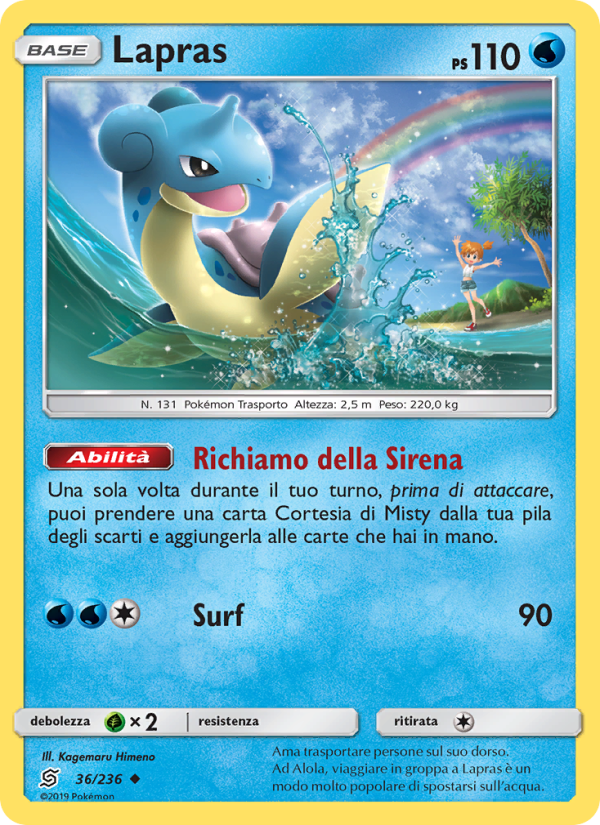 Lapras 036/258 — Unified Minds (Italian Pokémon TCG card)