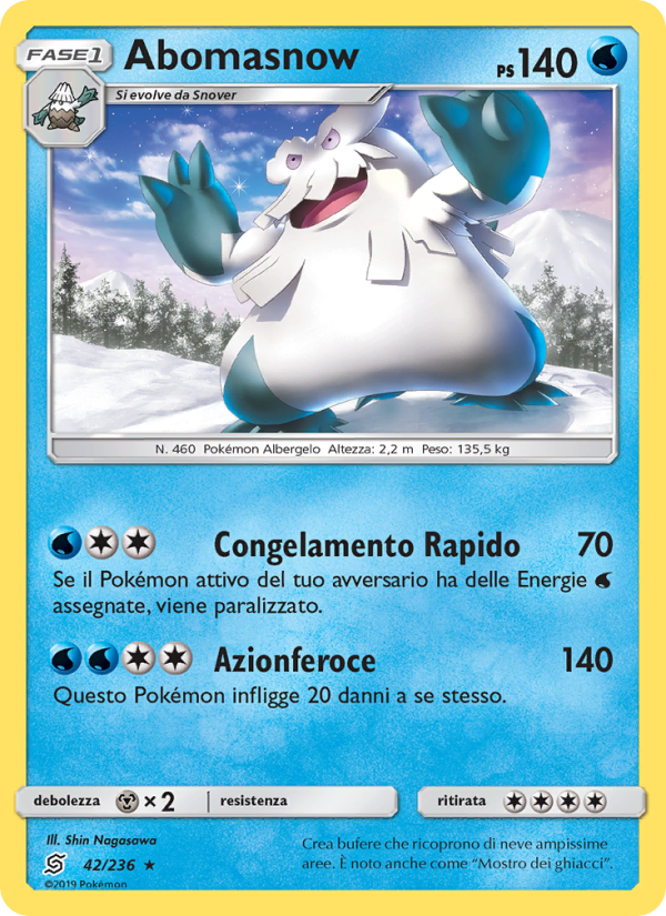 Abomasnow 042/258 — Unified Minds (Italian Pokémon TCG card)