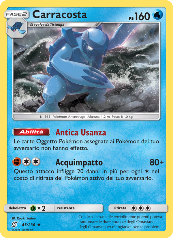 Carracosta 045/258 — Unified Minds (Italian Pokémon TCG card)