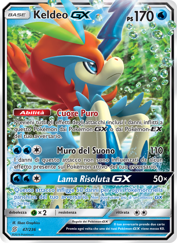 Keldeo GX 047/258 — Unified Minds (Italian Pokémon TCG card)
