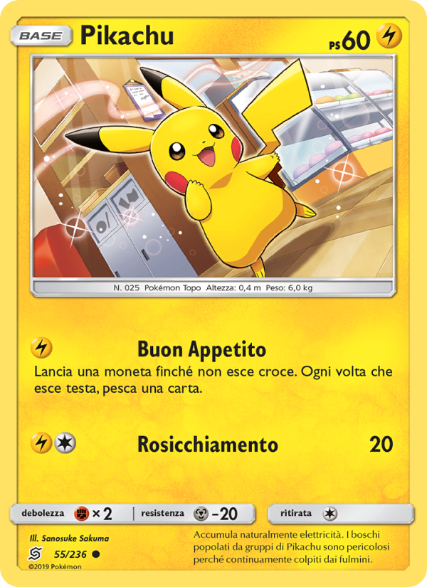 Pikachu 055/258 — Unified Minds (Italian Pokémon TCG card)