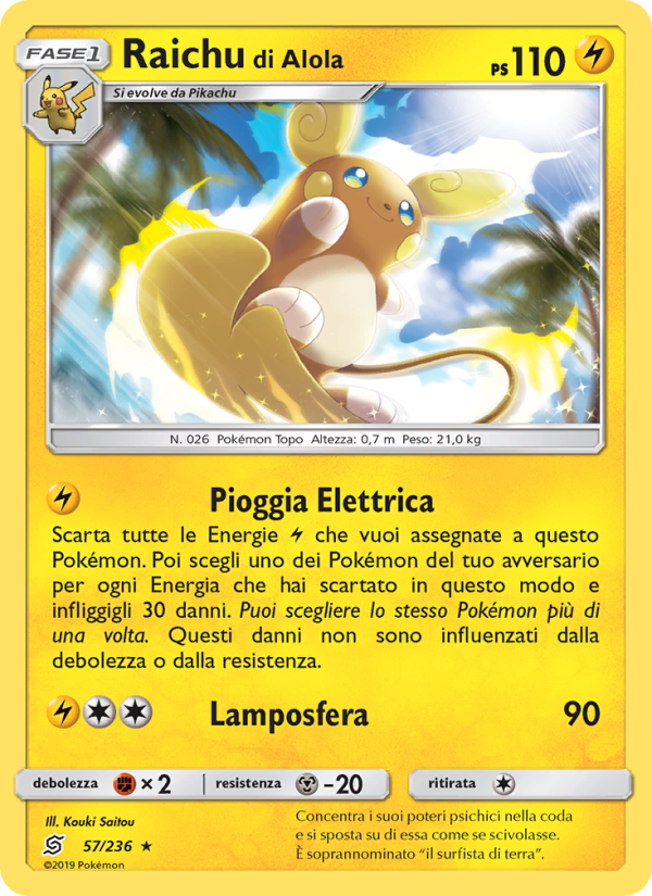 Raichu di Alola 057/258 — Unified Minds (Italian Pokémon TCG card)