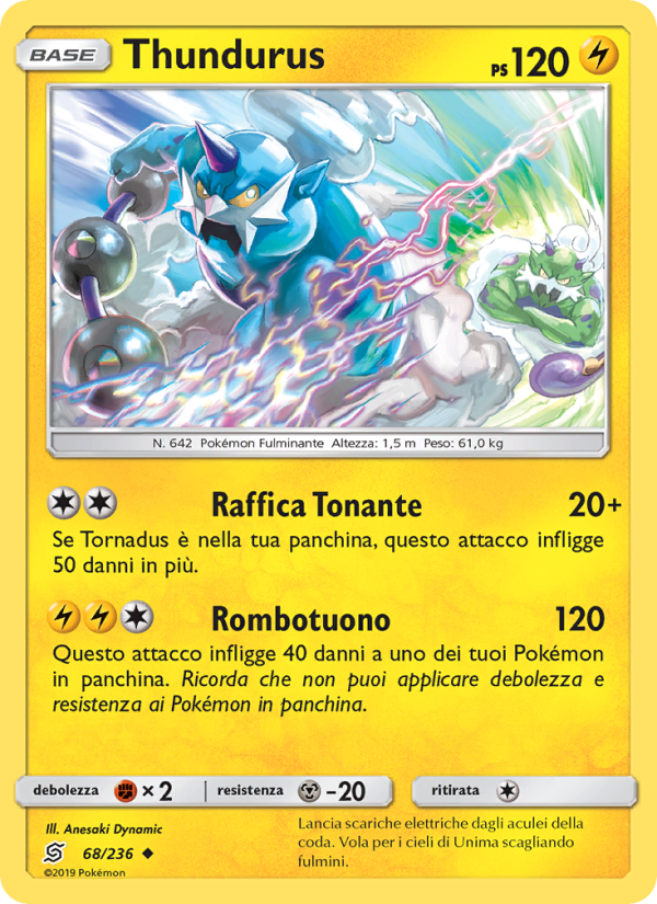 Thundurus 068/258 — Unified Minds (Italian Pokémon TCG card)