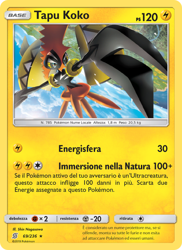 Tapu Koko 069/258 — Unified Minds (Italian Pokémon TCG card)