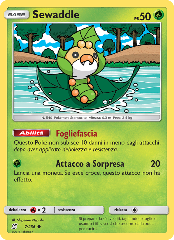Sewaddle 007/258 — Unified Minds (Italian Pokémon TCG card)