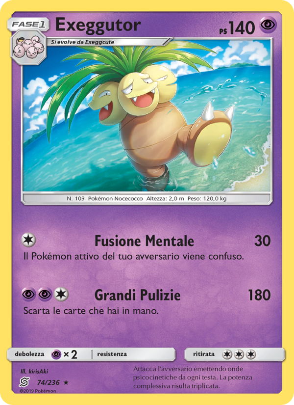 Exeggutor 074/258 — Unified Minds (Italian Pokémon TCG card)