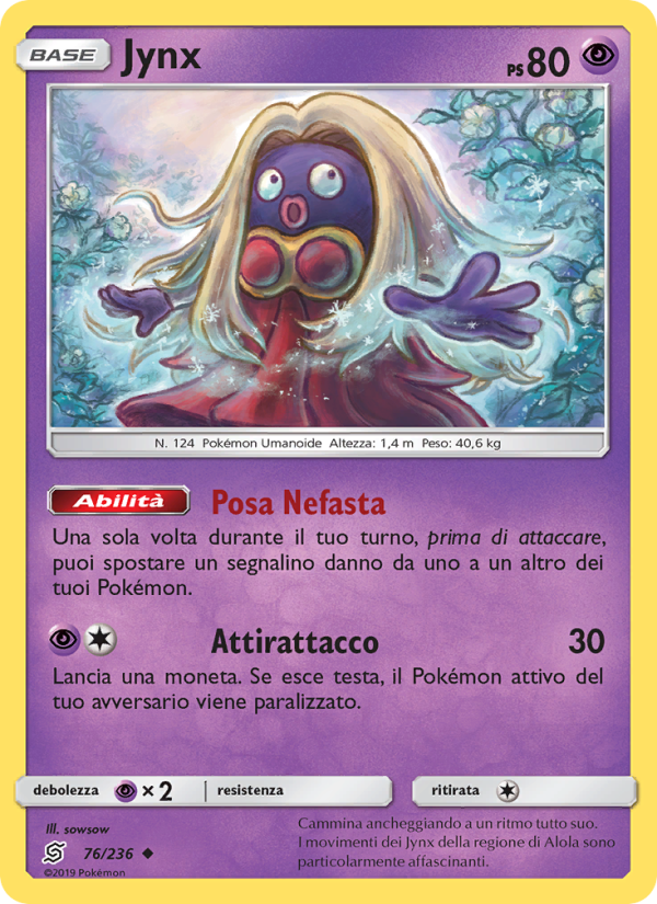 Jynx 076/258 — Unified Minds (Italian Pokémon TCG card)