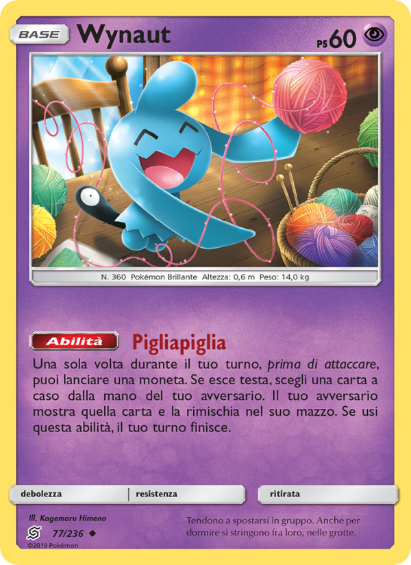 Wynaut 077/258 — Unified Minds (Italian Pokémon TCG card)