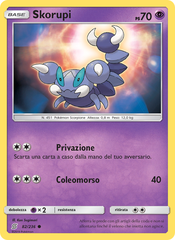 Skorupi 082/258 — Unified Minds (Italian Pokémon TCG card)