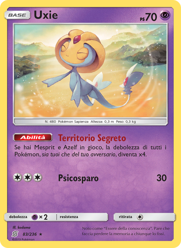 Uxie 083/258 — Unified Minds (Italian Pokémon TCG card)