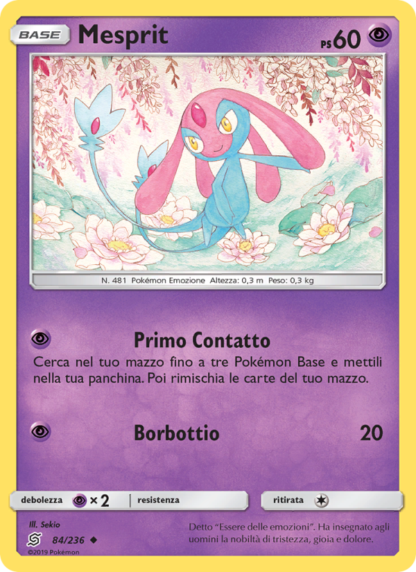 Mesprit 084/258 — Unified Minds (Italian Pokémon TCG card)