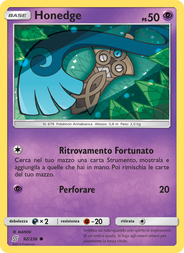 Honedge 092/258 — Unified Minds (Italian Pokémon TCG card)