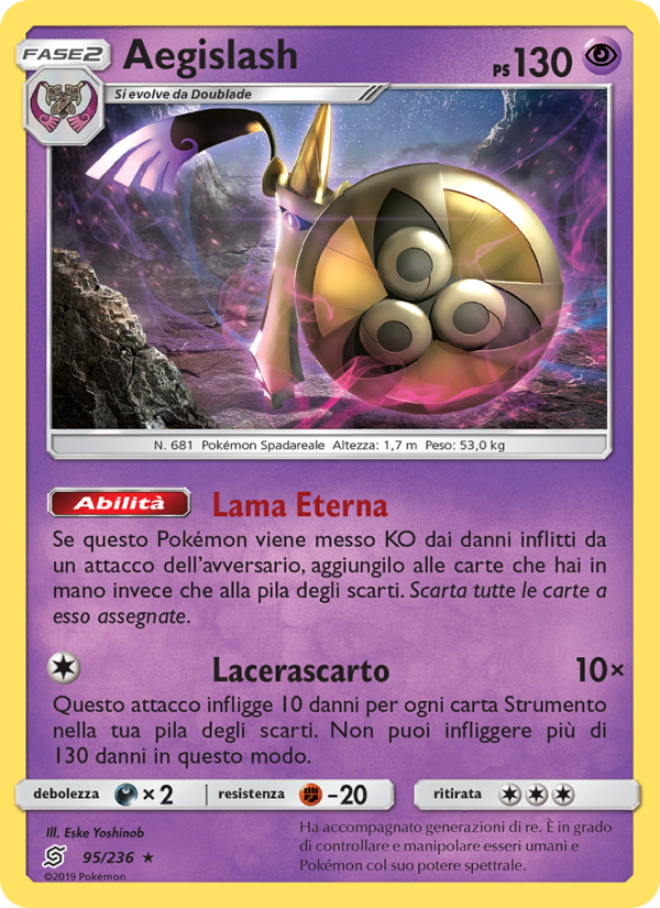 Aegislash 095/258 — Unified Minds (Italian Pokémon TCG card)