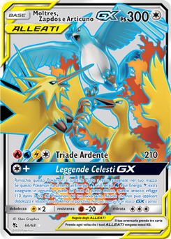 Moltres & Zapdos & Articuno-GX 066 — Destino Sfuggente (Italian Pokémon TCG card)