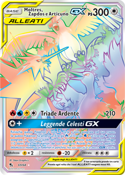 Moltres & Zapdos & Articuno-GX 069 — Destino Sfuggente (Italian Pokémon TCG card)