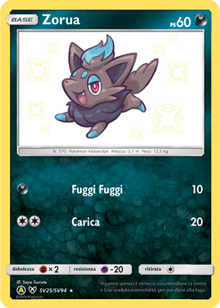 Zorua SV25/SV94 — Destino Sfuggente (Italian Pokémon TCG card)