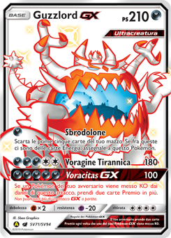 Guzzlord-GX SV71/SV94 — Destino Sfuggente (Italian Pokémon TCG card)