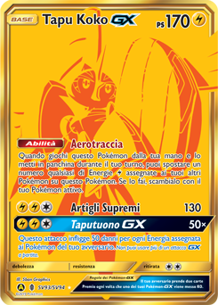Tapu Koko-GX SV93/SV94 — Destino Sfuggente (Italian Pokémon TCG card)