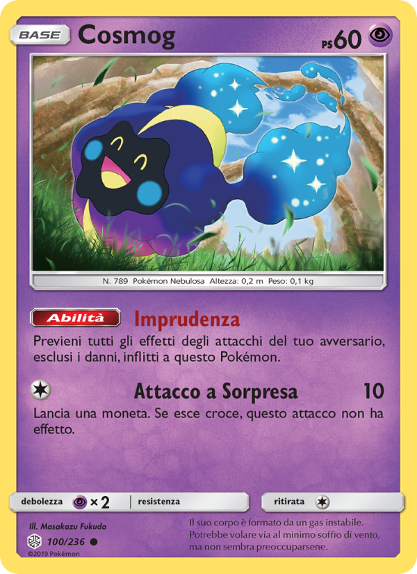 Cosmog 100/271 — Cosmic Eclipse (Italian Pokémon TCG card)