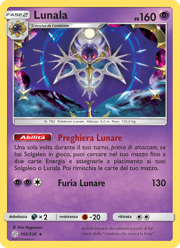 Lunala 102/271 — Cosmic Eclipse (Italian Pokémon TCG card)
