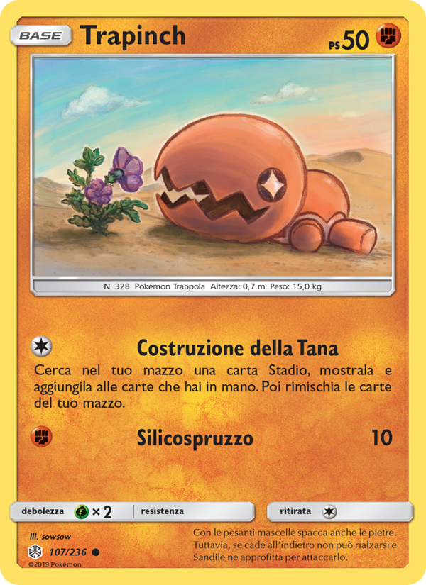 Trapinch 107/271 — Cosmic Eclipse (Italian Pokémon TCG card)