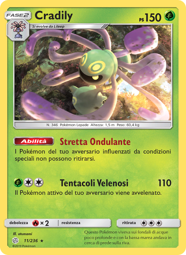 Cradily 011/271 — Cosmic Eclipse (Italian Pokémon TCG card)