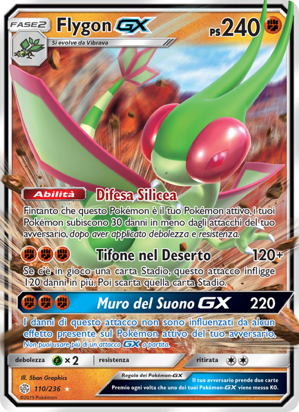 Flygon GX 110/271 — Cosmic Eclipse (Italian Pokémon TCG card)