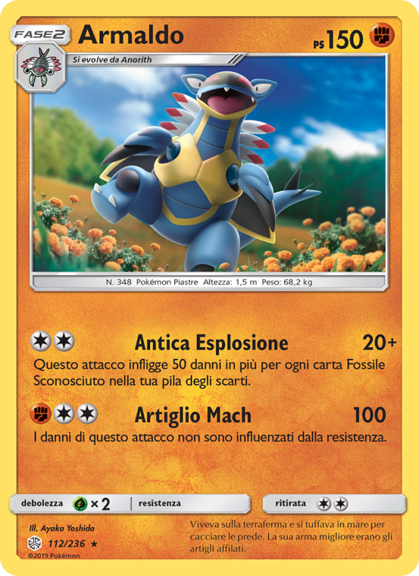 Armaldo 112/271 — Cosmic Eclipse (Italian Pokémon TCG card)