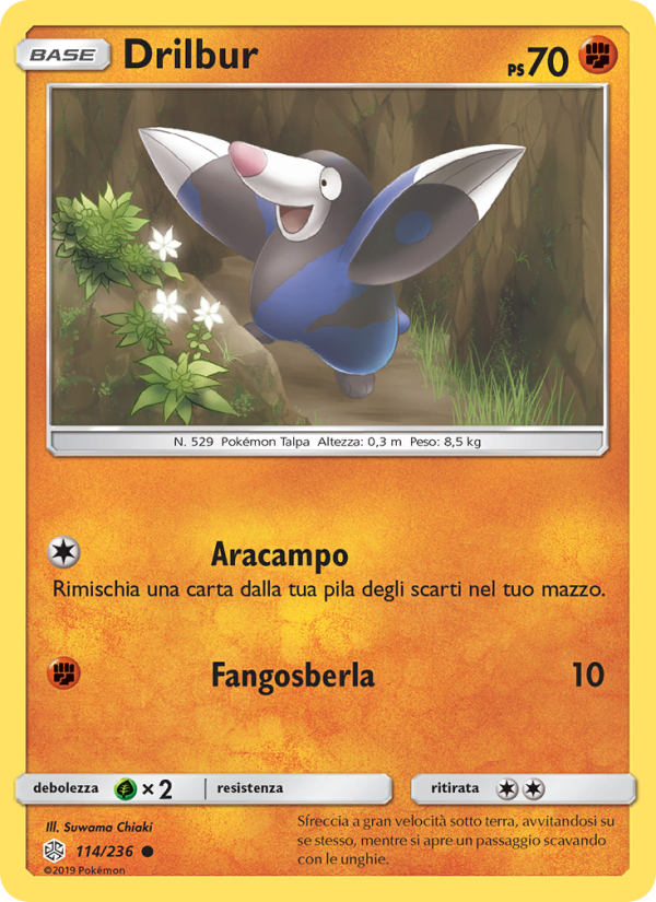 Drilbur 114/271 — Cosmic Eclipse (Italian Pokémon TCG card)