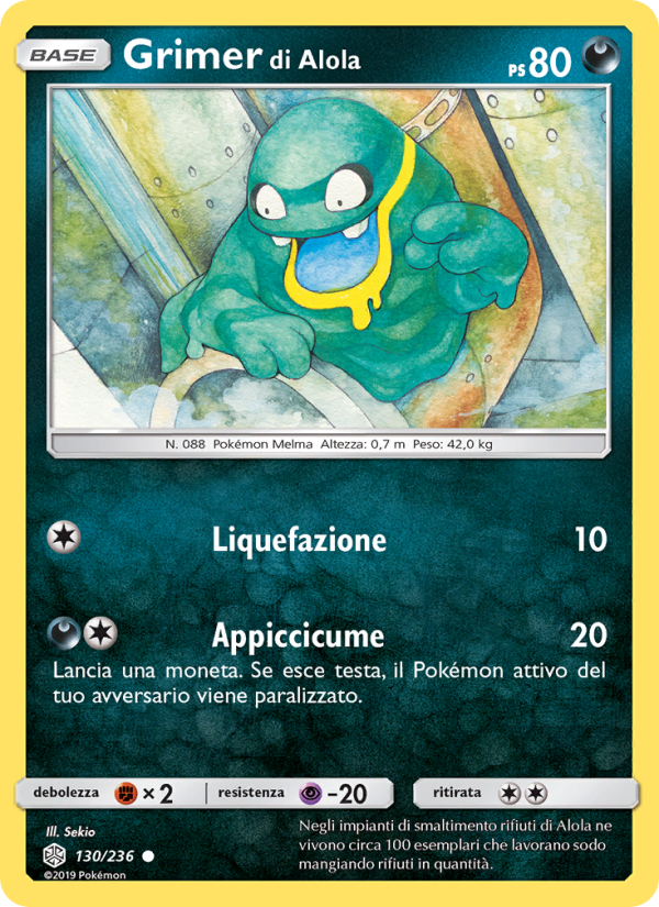 Grimer di Alola 130/271 — Cosmic Eclipse (Italian Pokémon TCG card)