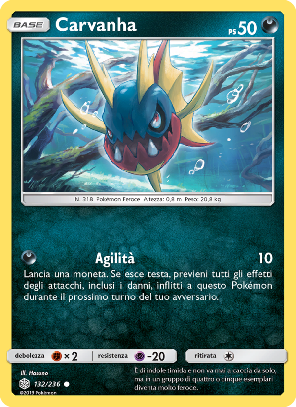 Carvanha 132/271 — Cosmic Eclipse (Italian Pokémon TCG card)